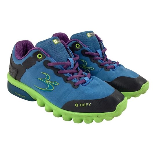 G-Defy Gravity Defyer Shoes Womens Size 8.5 Blue Veroshock Trampoline Technology - Picture 2 of 16